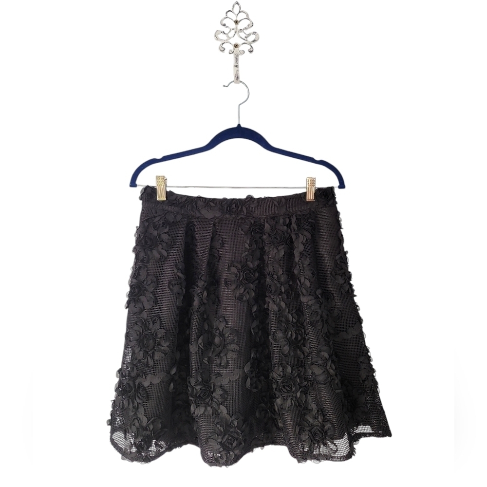 Worthington Petite Floral Mesh Overlay Skirt